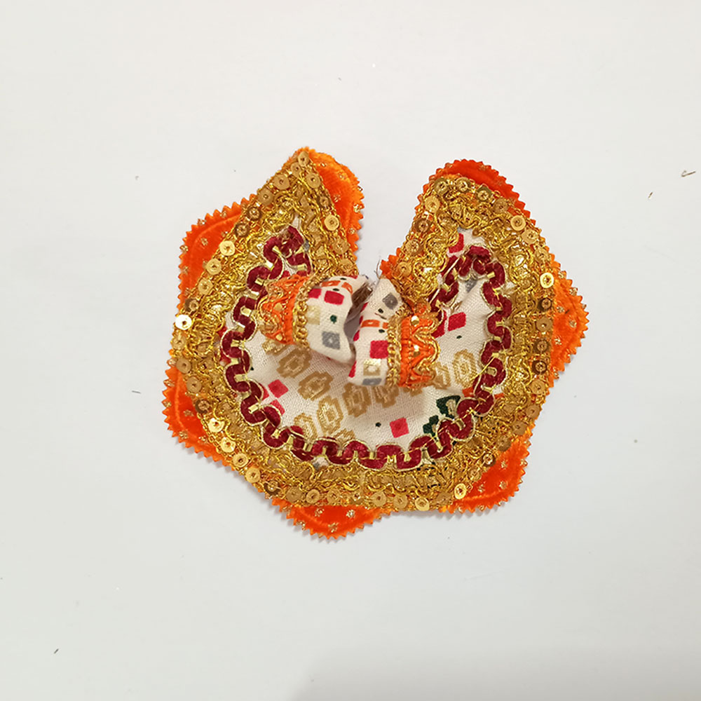 પાટોળા નારંગી ઝરી વર્ક લડ્ડુ ગોપાલ પોશાક ( સાઇઝ નં- 0 )