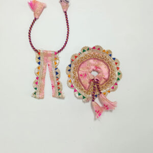 રંગબેરંગી ગુલાબી લડ્ડુ ગોપાલ પોશાક ( સાઇઝ નં- 0 )