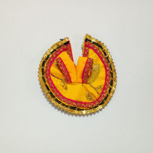 મોરપીંછ ડિઝાઇન પીળો લડ્ડુ ગોપાલ પોશાક ( સાઇઝ નં- 1 )